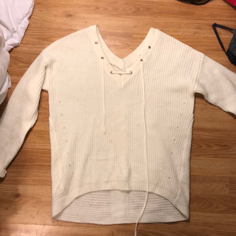 lace up sweater